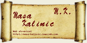 Maša Kalinić vizit kartica